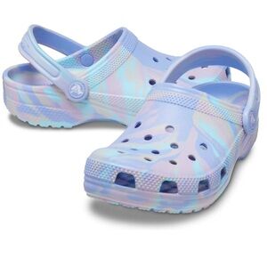 Toddler CROCS Classic Marbled Tie-Dye Clog in Moon Jelly Multi